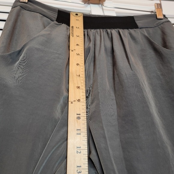 ZARA High Rise Crop Pants Grey Pleated Ankle Zip Women Small Minimalist‎ Trouser - Picture 10 of 14